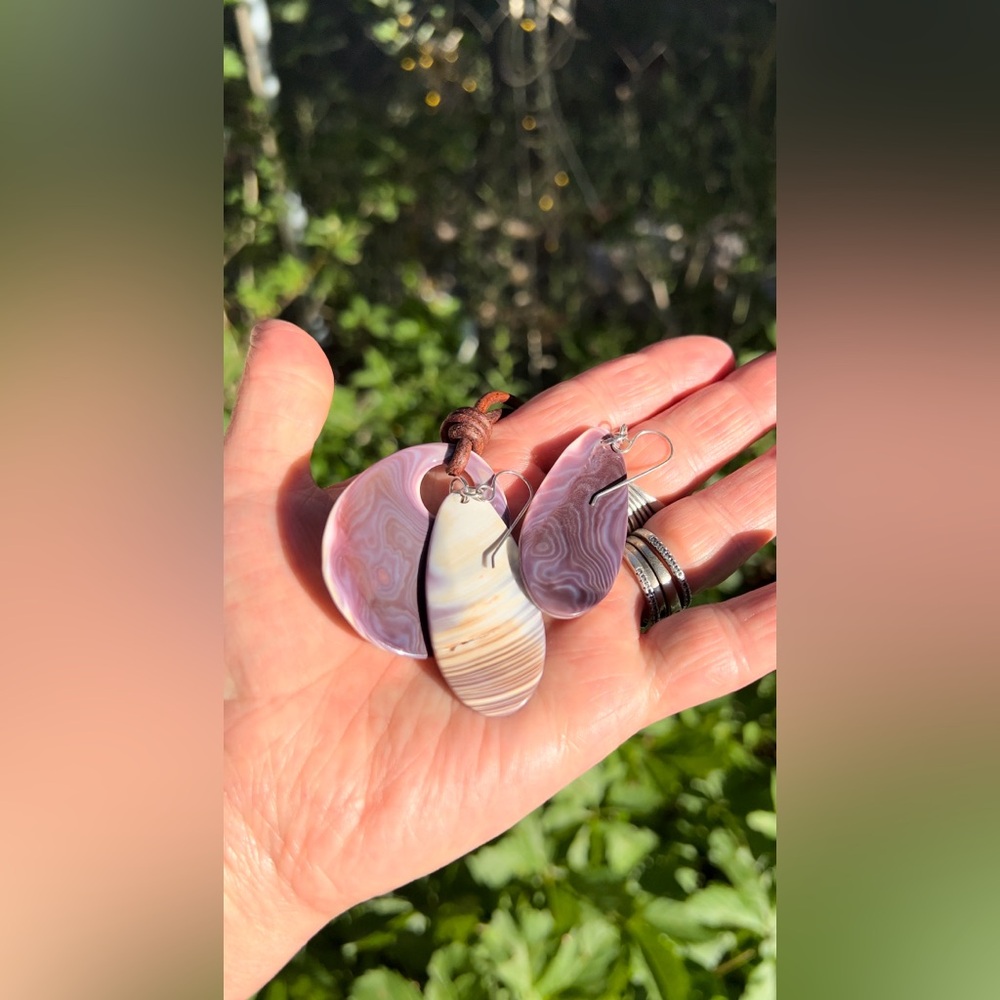 Purple Wampum shell pendant necklace, handmade💜 - Picture 15 of 17